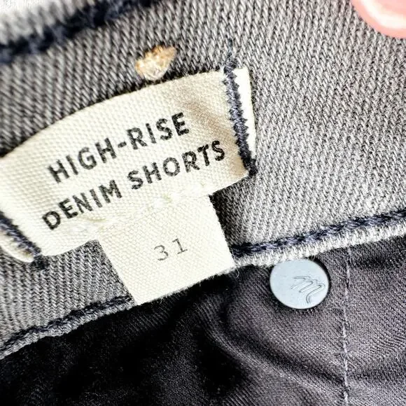 Madewell Women's Gray Cotton Stretch Denim High Rise Sexy Jeans Shorts Sz 31 NWT - Picture 4 of 5